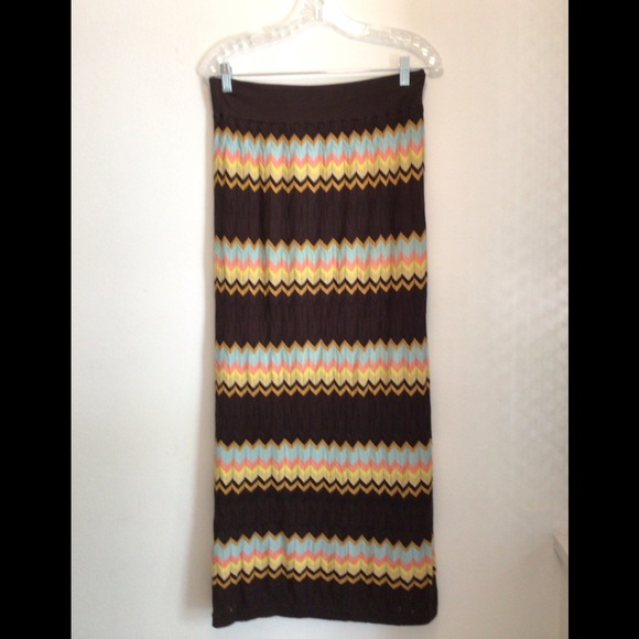 Missoni for target chevron pattern elastic waist slim maxi skirt size small - Picture 1 of 4